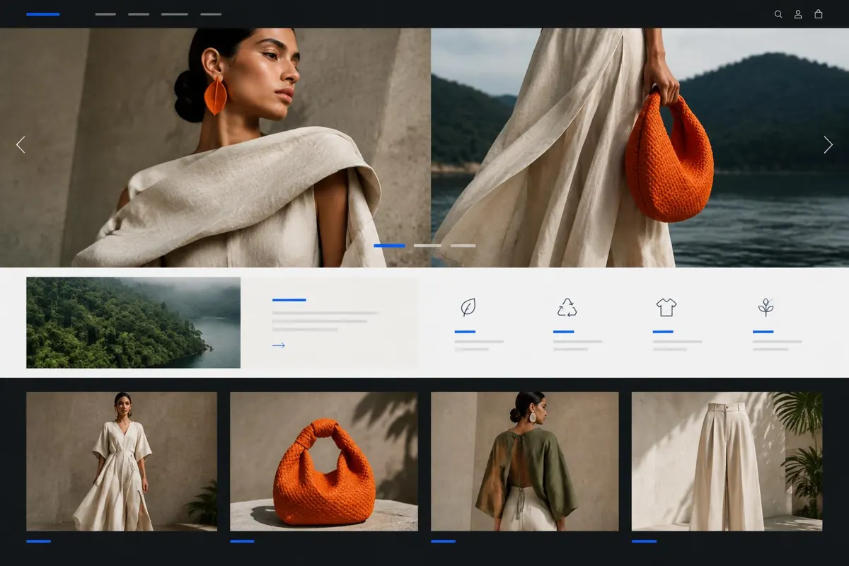Conceito visual do projeto Auren — experiência de compra editorial