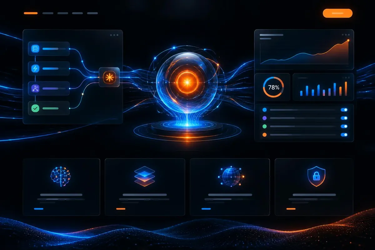Conceito visual do projeto Nexa AI — complexidade convertida em clareza